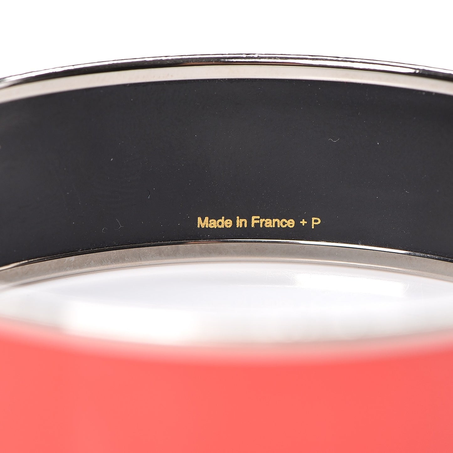 Enamel Printed Wide Caleche Bracelet 70 Framboise