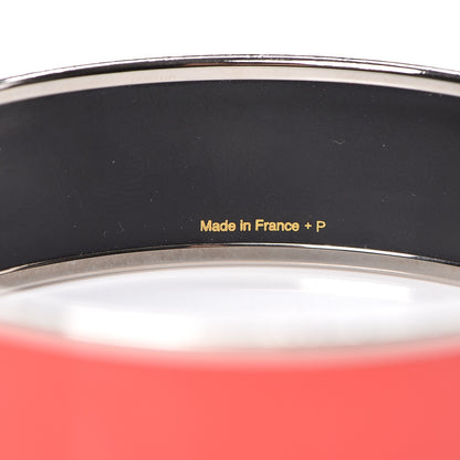 Hermes Enamel Printed Wide Caleche Bracelet 70 Framboise 4 of 4