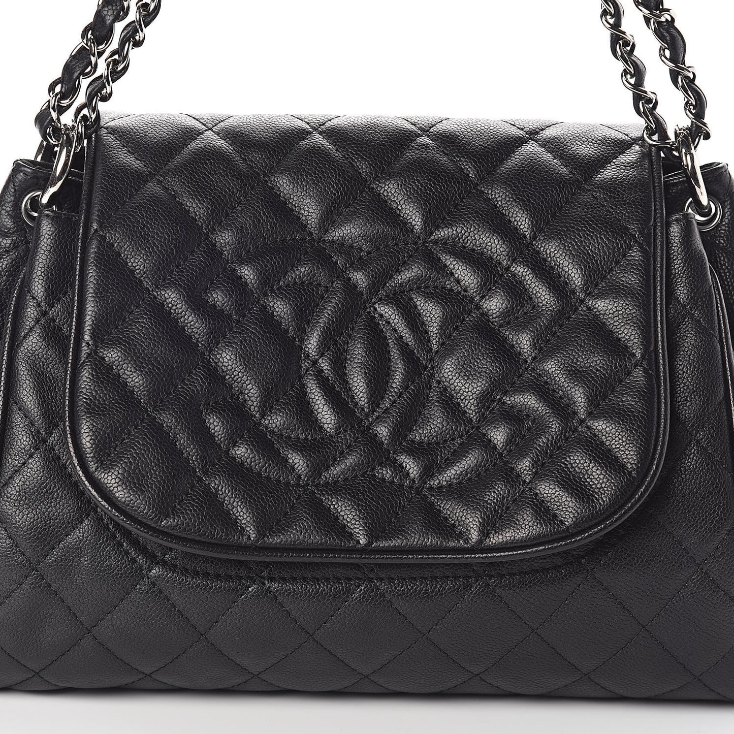 Caviar Quilted Timeless Accordion Flap Black