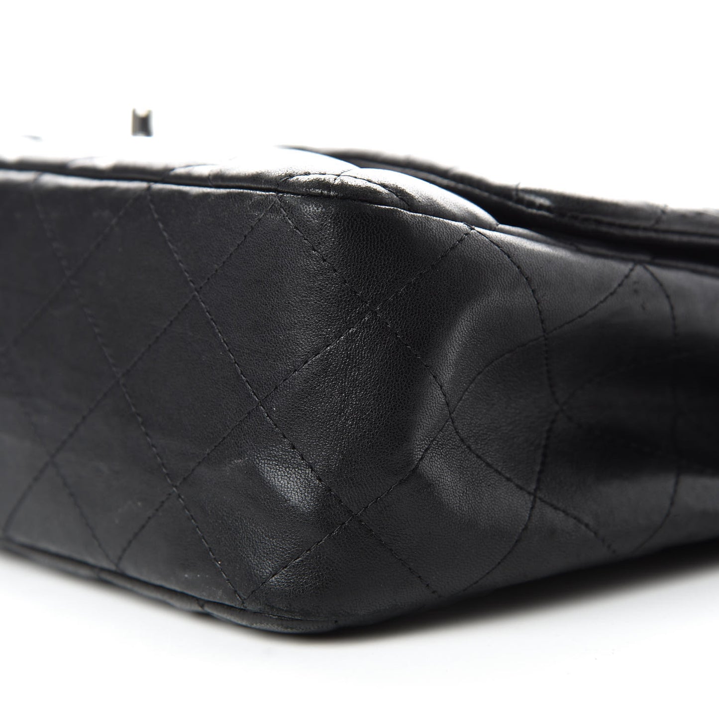 Lambskin Quilted Jumbo Single Flap Black