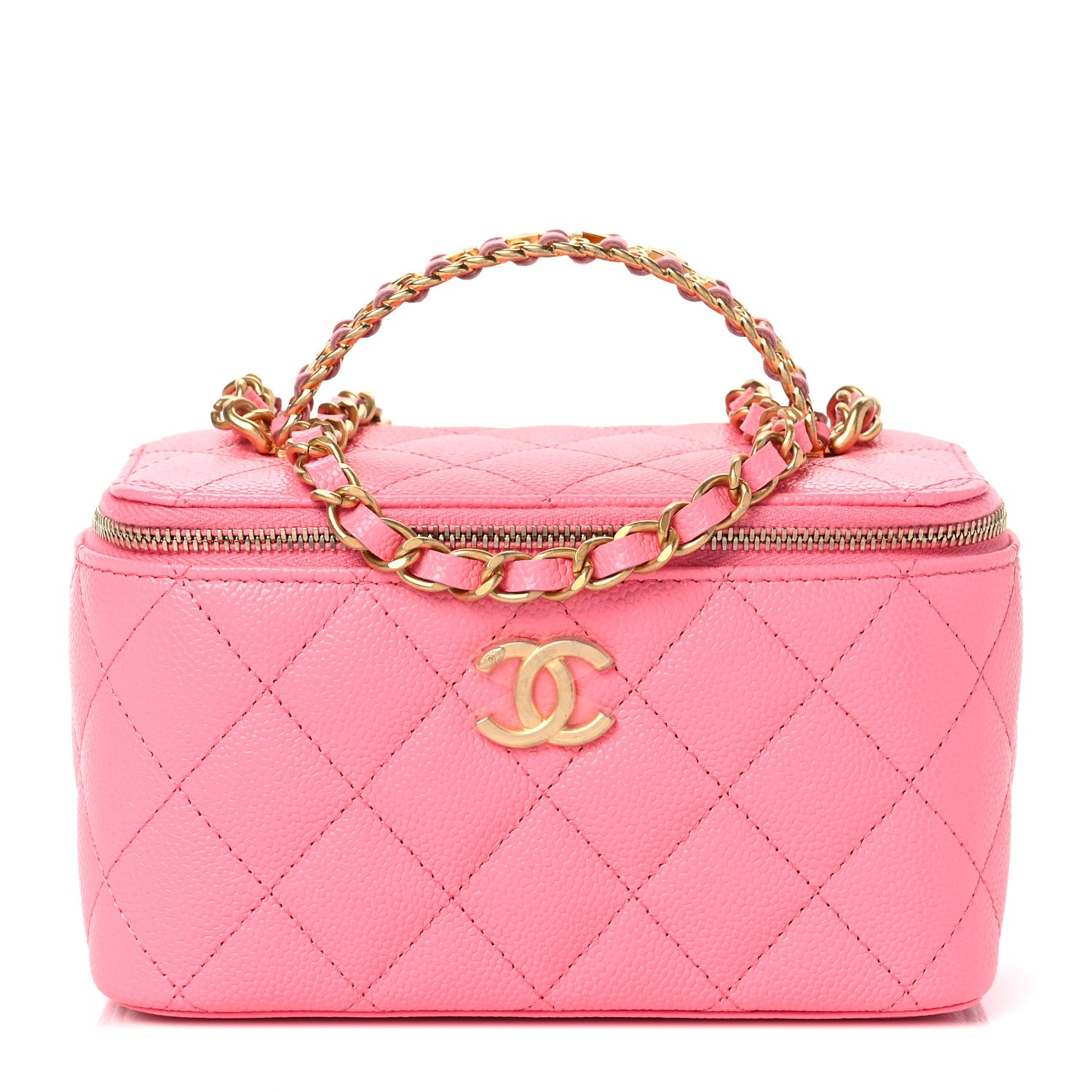 Chanel Shiny Caviar Quilted Pick Me Up Vanity Case Pink 1 of 10