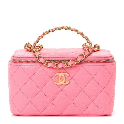Chanel Shiny Caviar Quilted Pick Me Up Vanity Case Pink 1 of 10