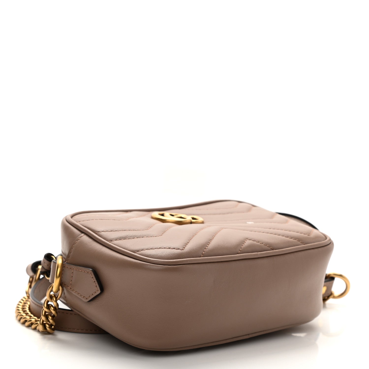 Gucci Calfskin Matelasse Mini GG Marmont Chain Shoulder Bag Porcelain Rose 4 of 9