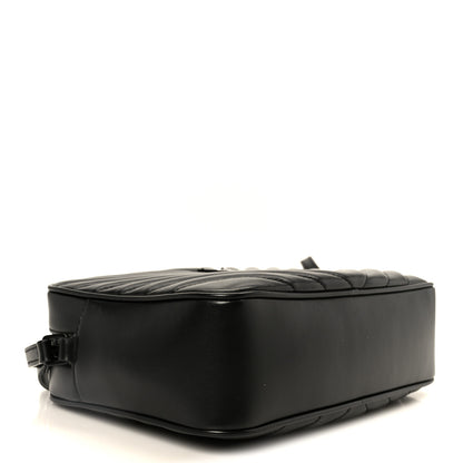 Saint Laurent Calfskin Matelasse Monogram Monochrome Lou Camera Bag Black 4 of 11