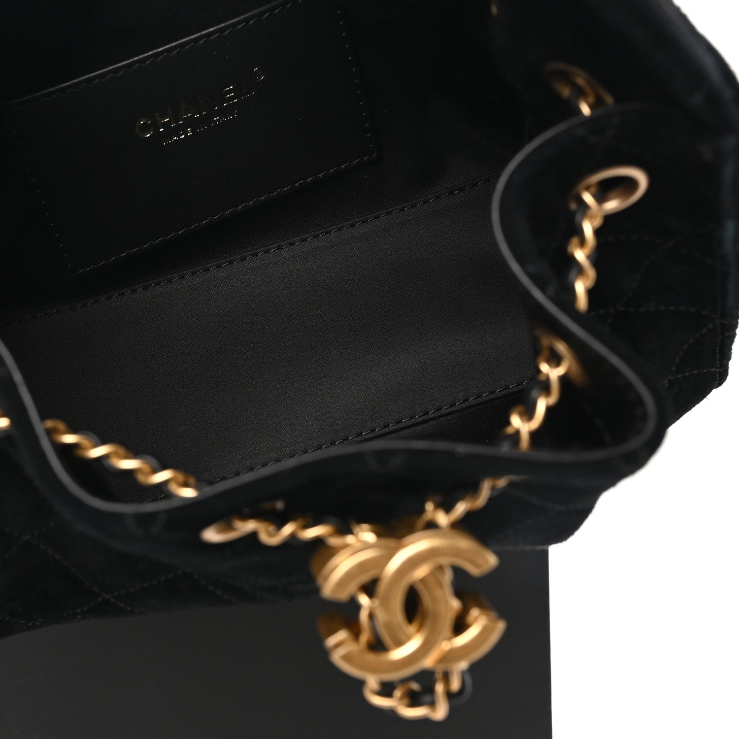 Chanel Suede Quilted Mini Chanel 25 Handbag Black 5 of 11