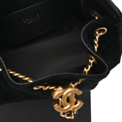 Chanel Suede Quilted Mini Chanel 25 Handbag Black 5 of 11