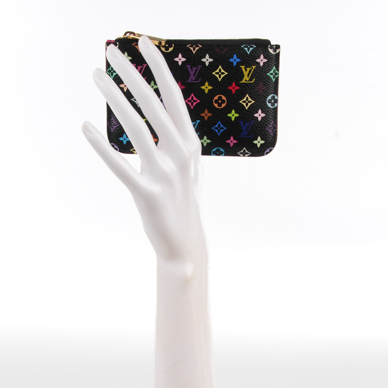 Louis Vuitton Monogram Multicolor Key Pouch Black Grenade 2 of 7