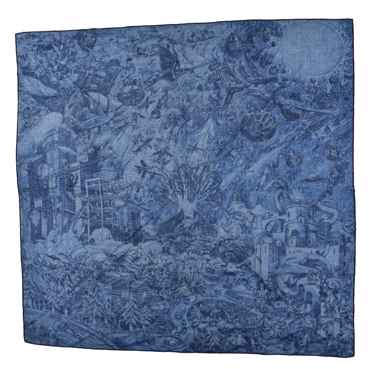Cashmere Silk Nothing But A Dreamer Scarf 100 Bleu Chine Indigo Marine