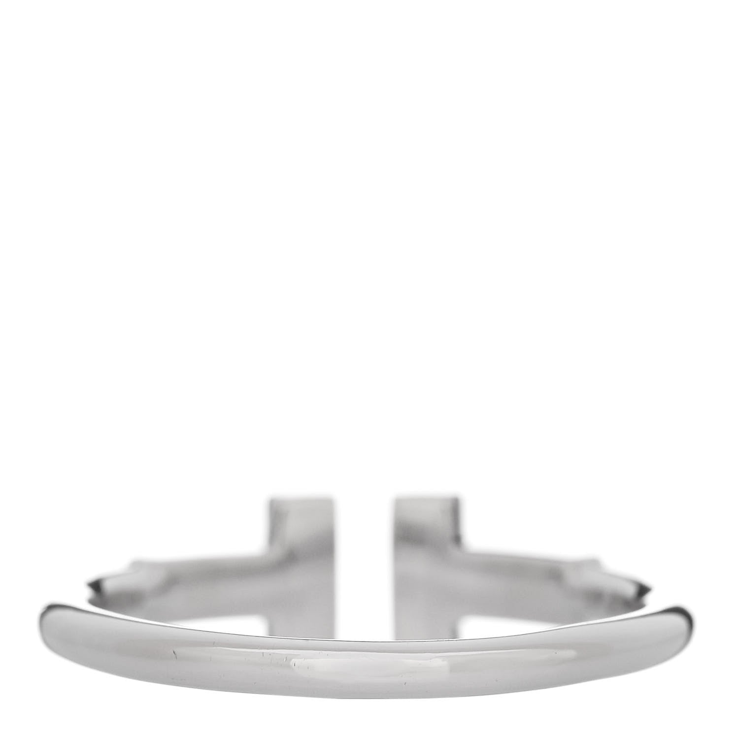 Tiffany 18K White Gold Diamond T Wire Ring 54 6.75 3 of 6