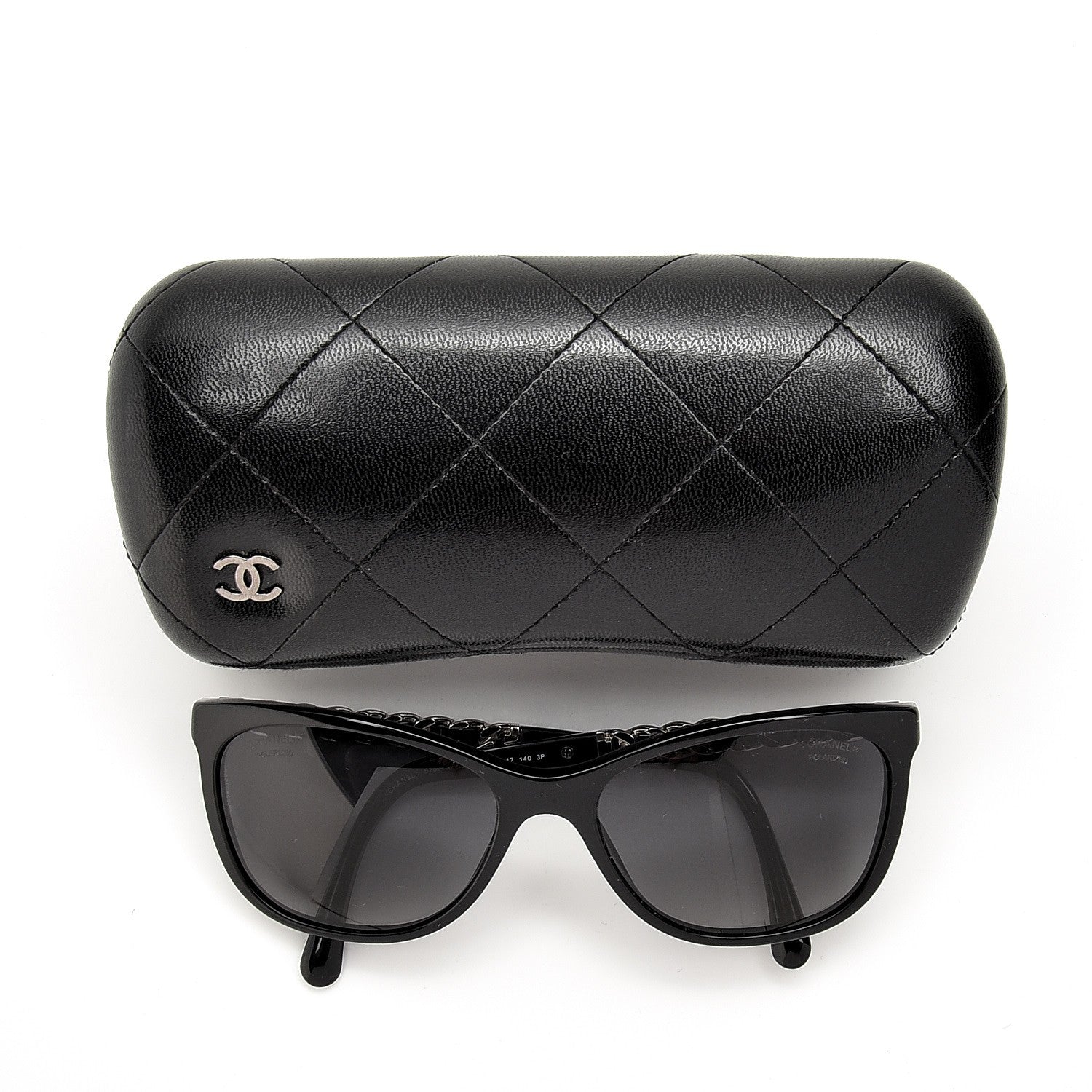 Chanel Cat Eye Chain Polarized Sunglasses 5260-Q Black 9 of 9