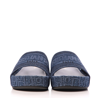 Christian Dior Oblique Denim D-Way Platform Sandal 39 Blue 2 of 10