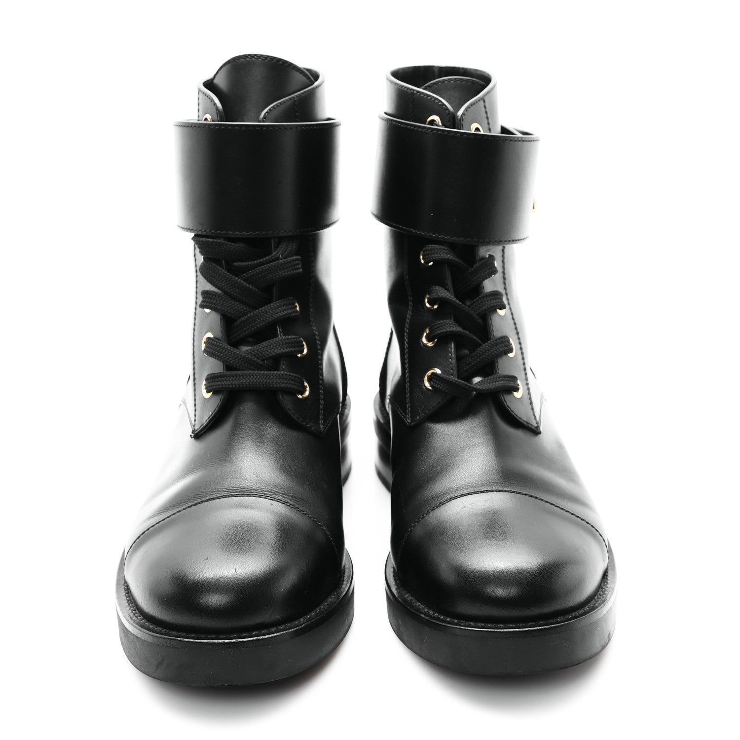 Louis Vuitton Calfskin Wonderland Flat Ranger Boots 37.5 Black 3 of 10