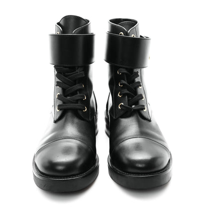 Louis Vuitton Calfskin Wonderland Flat Ranger Boots 37.5 Black 3 of 10