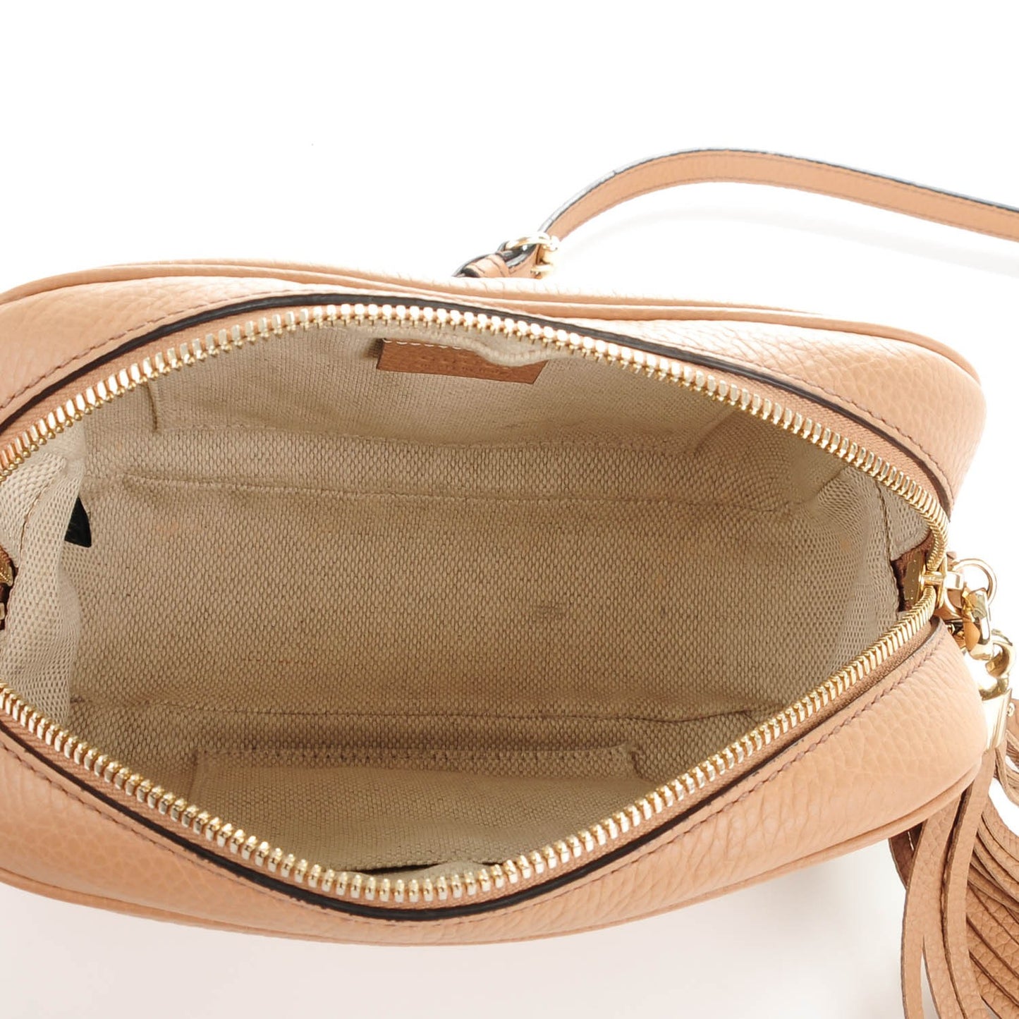 Pebbled Calfskin Small Soho Disco Bag Camelia