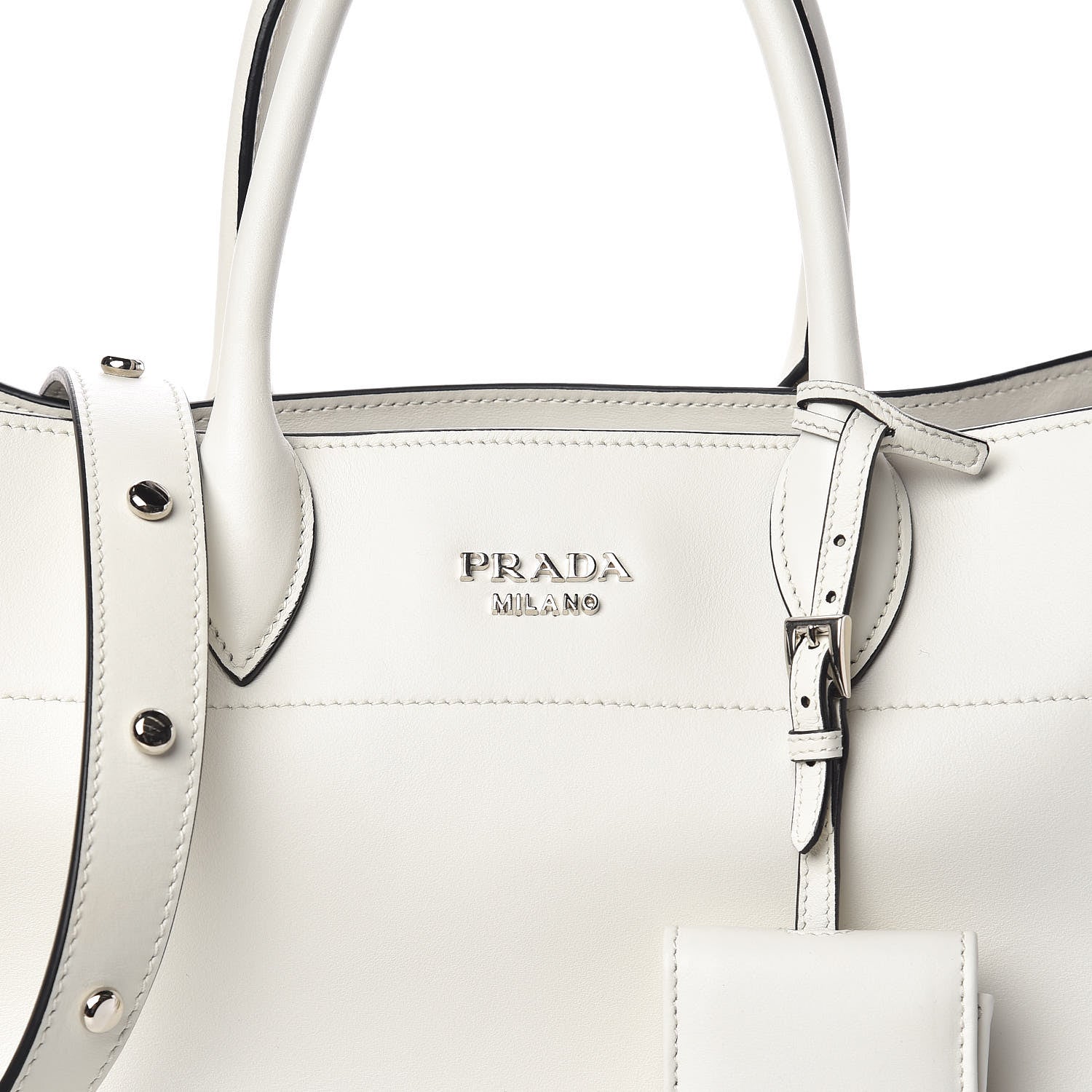 Prada City Calf Shopping Tote White 9 of 9