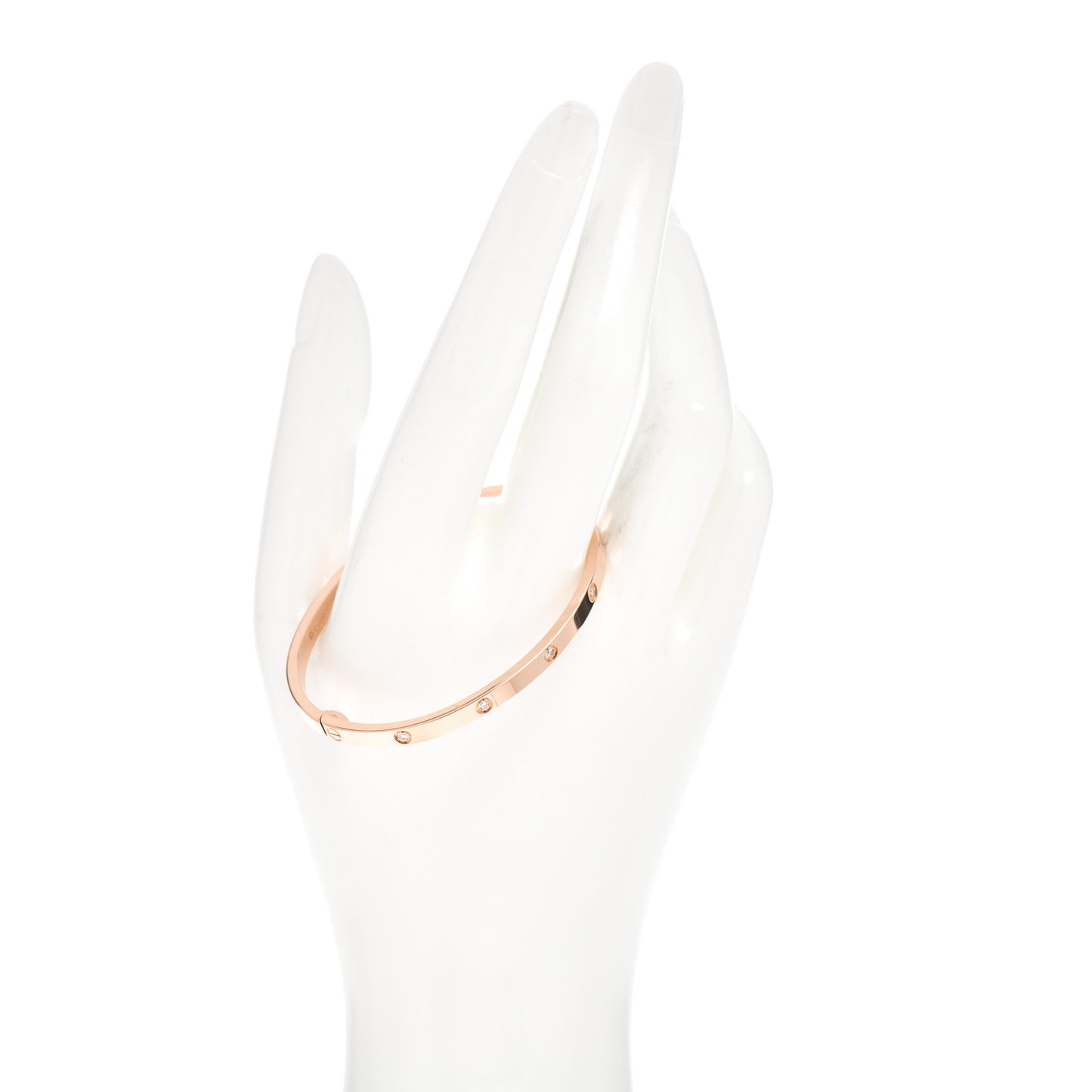 18K Pink Gold 10 Diamond Small LOVE Bracelet 16