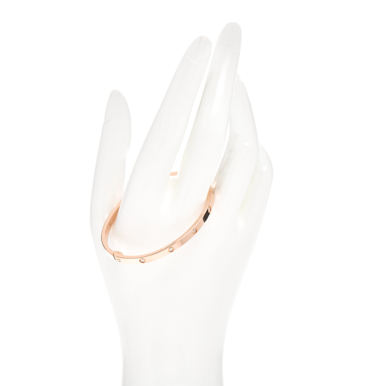 Cartier 18K Pink Gold 10 Diamond Small LOVE Bracelet 16 2 of 4