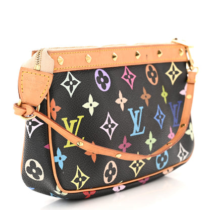 Louis Vuitton Monogram Multicolor Pochette Accessories Black 3 of 13