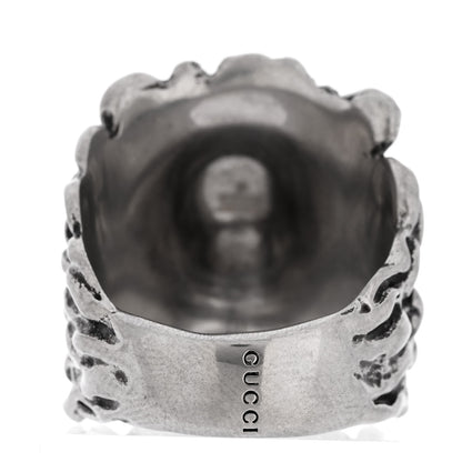 Gucci Palladium Lion Head Ring 65 11 Aged Silver 3 of 6