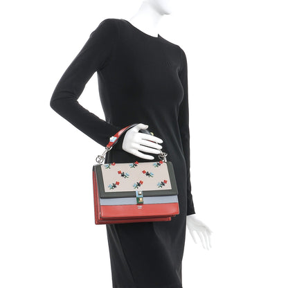 Fendi Vitello Liberty Dolce Floral Embroidered Studded Kan I Shoulder Bag Bloody Mary Multicolor 2 of 10