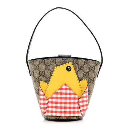 Gucci GG Supreme Monogram Childrens Chick Bucket Bag Black 1 of 11