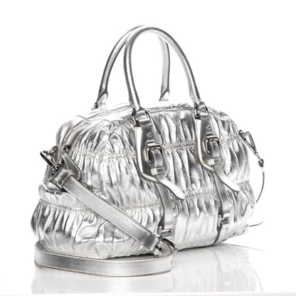 Prada Nappa Gaufre Bowler Argento 4 of 12