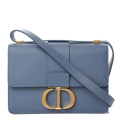 Christian Dior Grained Calfskin 30 Montaigne Flap Bag Blue 1 of 10