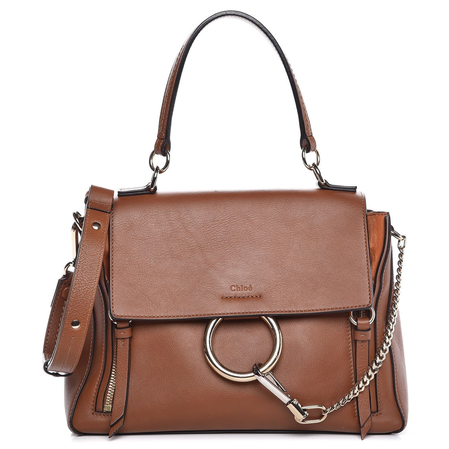 Calfskin Small Faye Day Shoulder Bag Tan