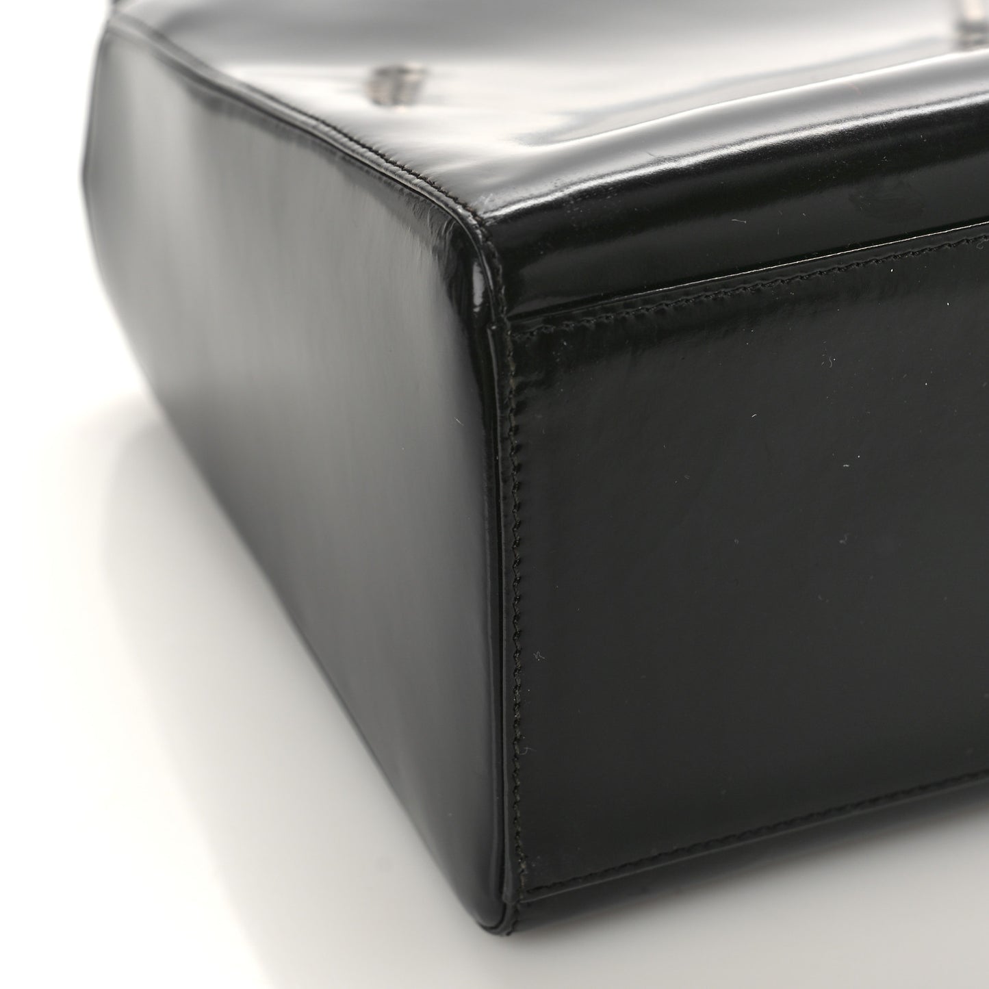 Glazed Calfskin Medium Lady Dior Black