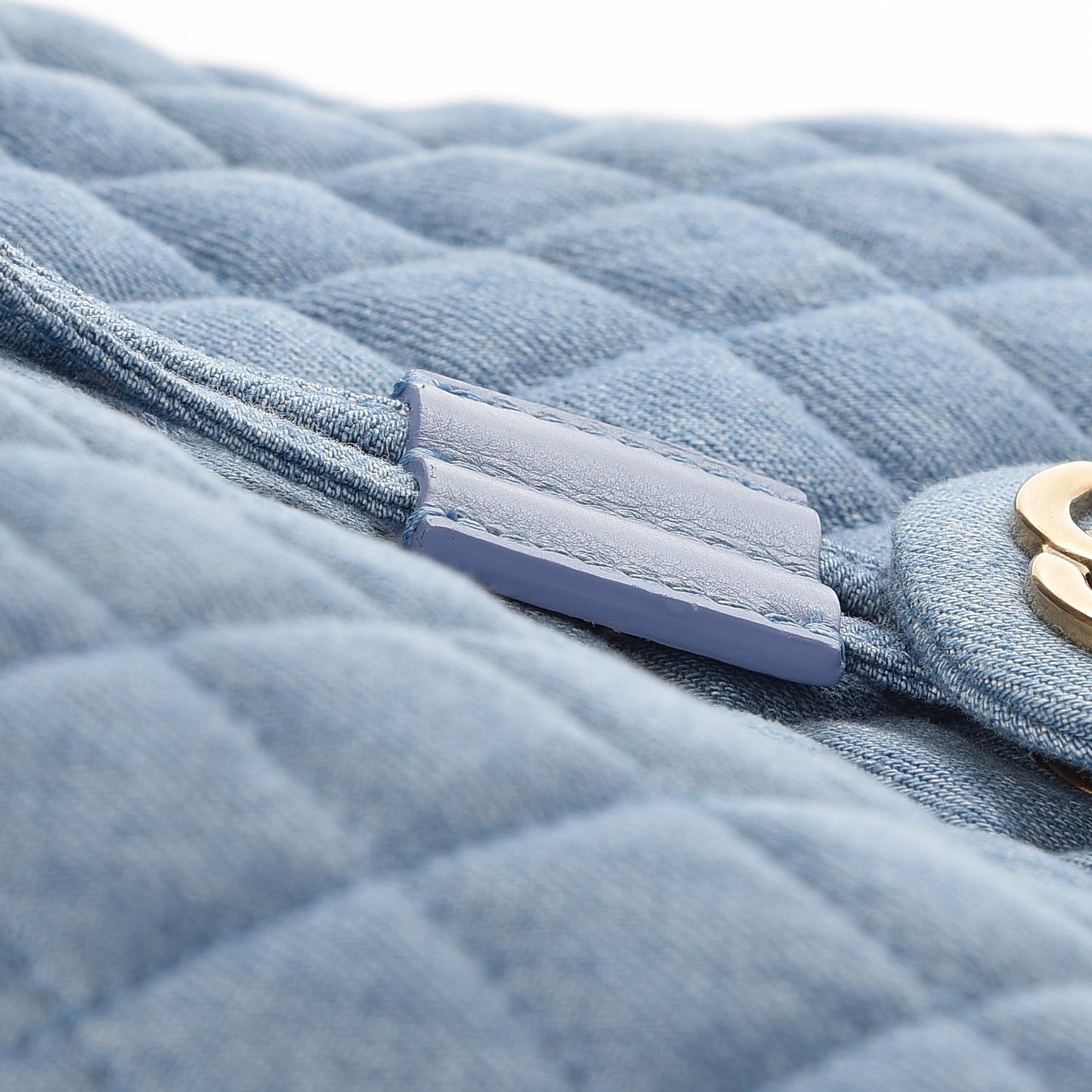 Washed Denim Quilted Small Urban Spirit Backpack Light Blue
