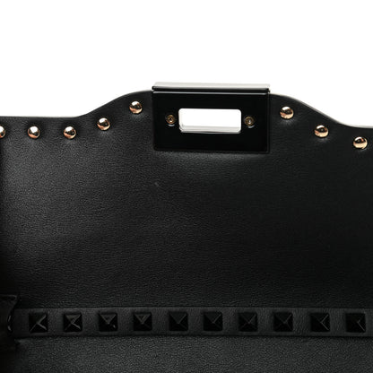 Valentino Garavani Vitello Monochrome Medium Rockstud Flip Lock Crossbody Bag Black 12 of 14