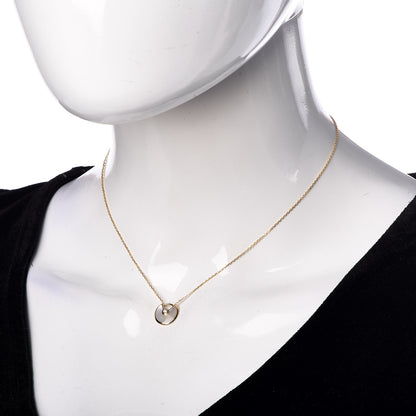 Cartier 18K Yellow Gold Diamond Mother of Pearl XS Amulette de Cartier Pendant Necklace 2 of 6