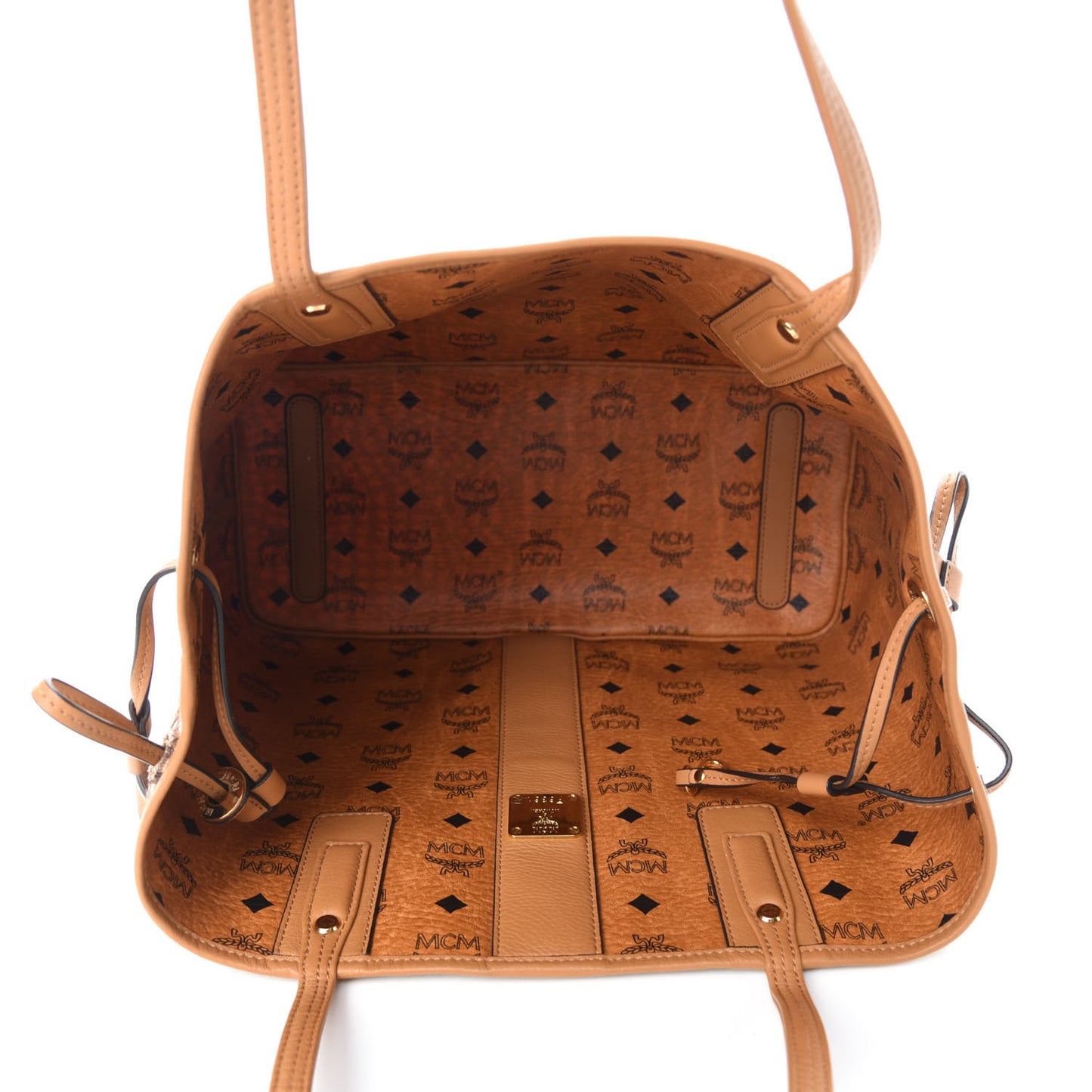 Visetos Medium Liz Reversible Shopper Tote Cognac