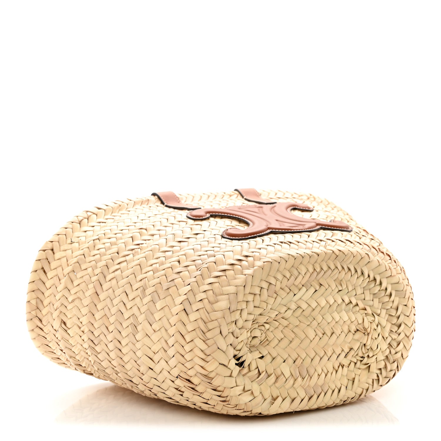 Celine Raffia Calfskin Triomphe Teen Panier Tan 4 of 9