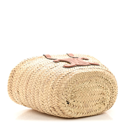Celine Raffia Calfskin Triomphe Teen Panier Tan 4 of 9