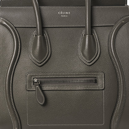Celine Drummed Calfskin Micro Luggage Souris 9 of 14