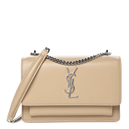Saint Laurent Calfskin Monogram Sunset Chain Wallet Nude Powder 1 of 11