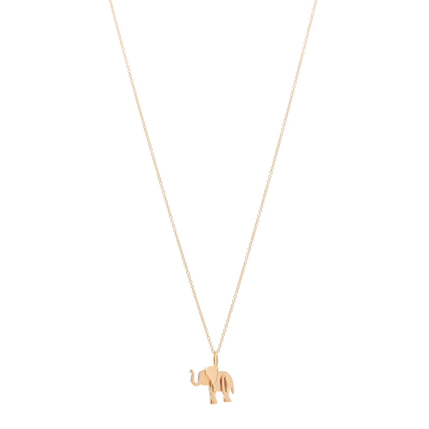 18K Rose Gold Mini Save The Wild Elephant Pendant Necklace