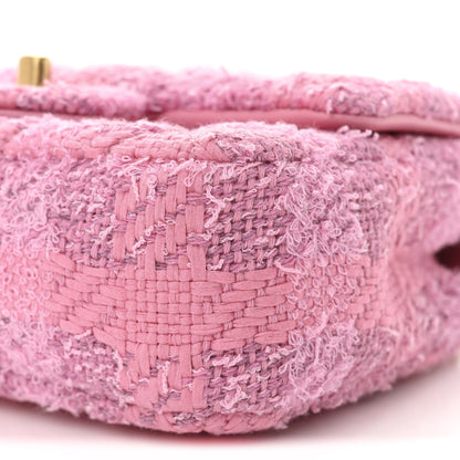 Chanel Tweed Quilted Pearl Twist Mini Square Flap Pink Dark Pink 10 of 11