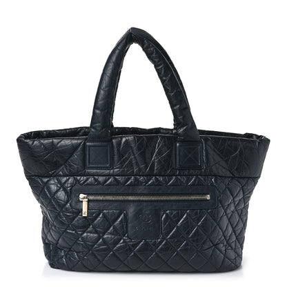 Chanel Lambskin Quilted Large Coco Cocoon Tote Navy 1 of 10