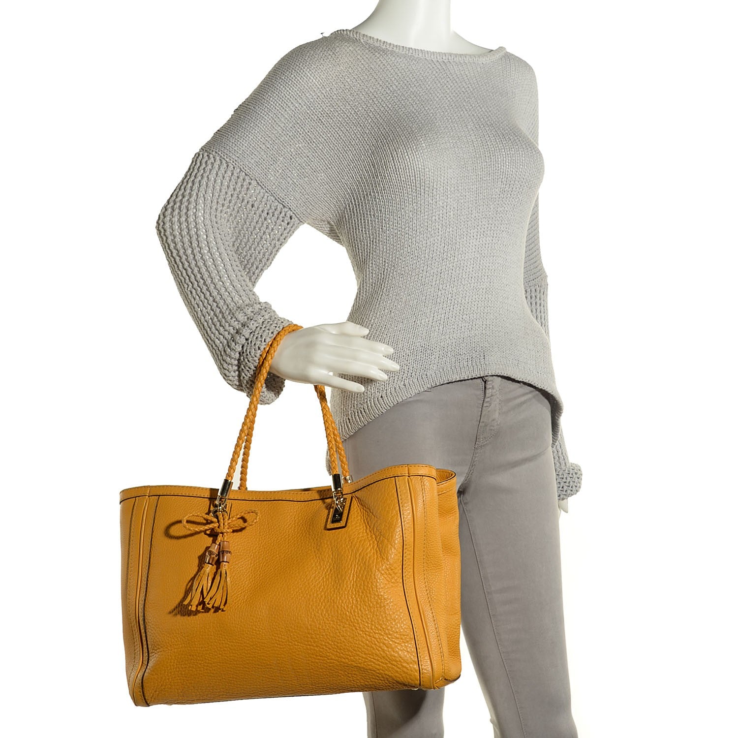 Gucci Pebbled Calfskin Medium Bella Tote Bumblebee 2 of 7