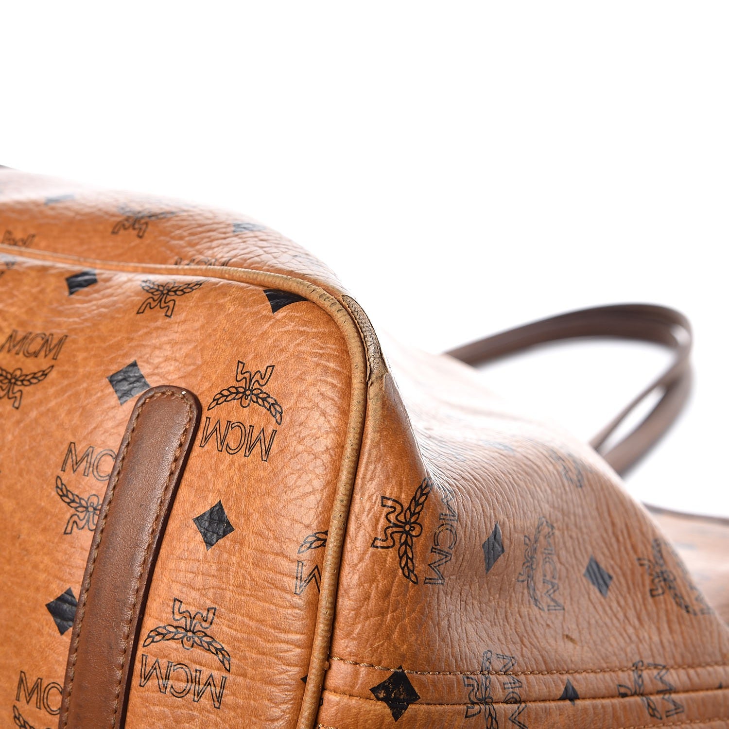 MCM Visetos Liz Reversible Shopper Tote Cognac 23 of 26