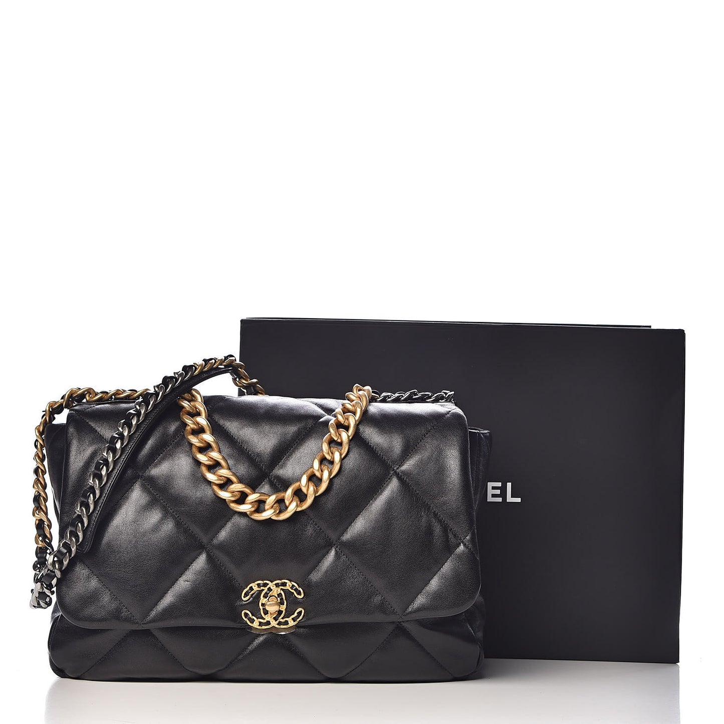 Goatskin Quilted Maxi 19 Flap Black