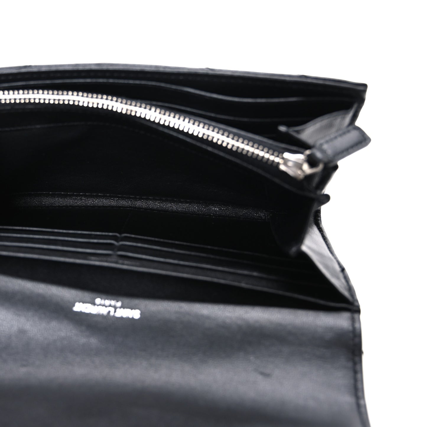 Lambskin Y Quilted Monogram Large Loulou Flap Wallet Black