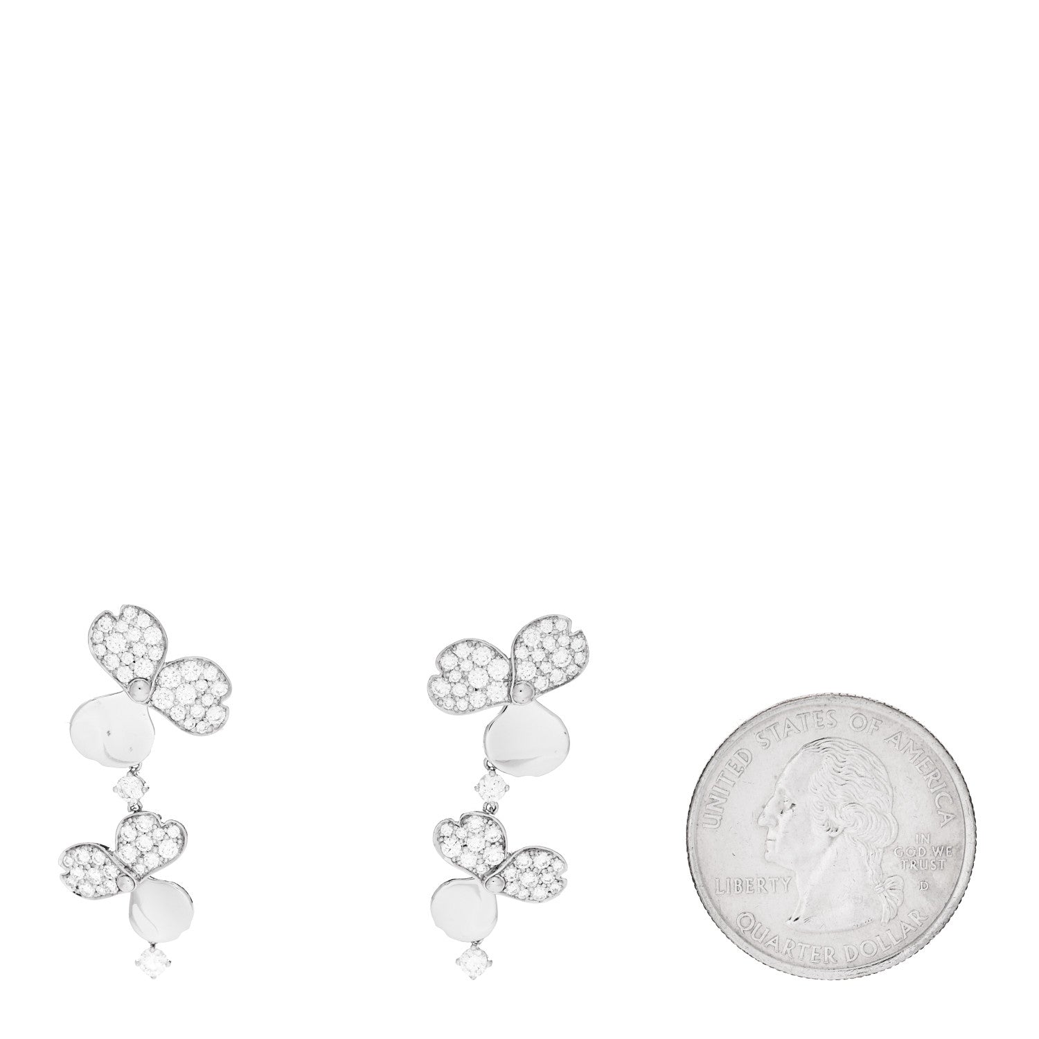 Tiffany Platinum Diamond Paper Flowers Cluster Drop Earrings 2 of 5
