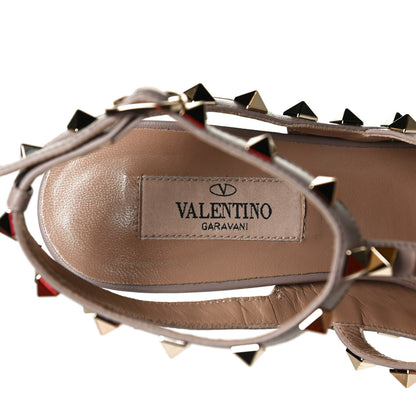 Valentino Garavani Patent Rockstud Ankle Strap Pumps 38.5 Ivory Poudre 9 of 10