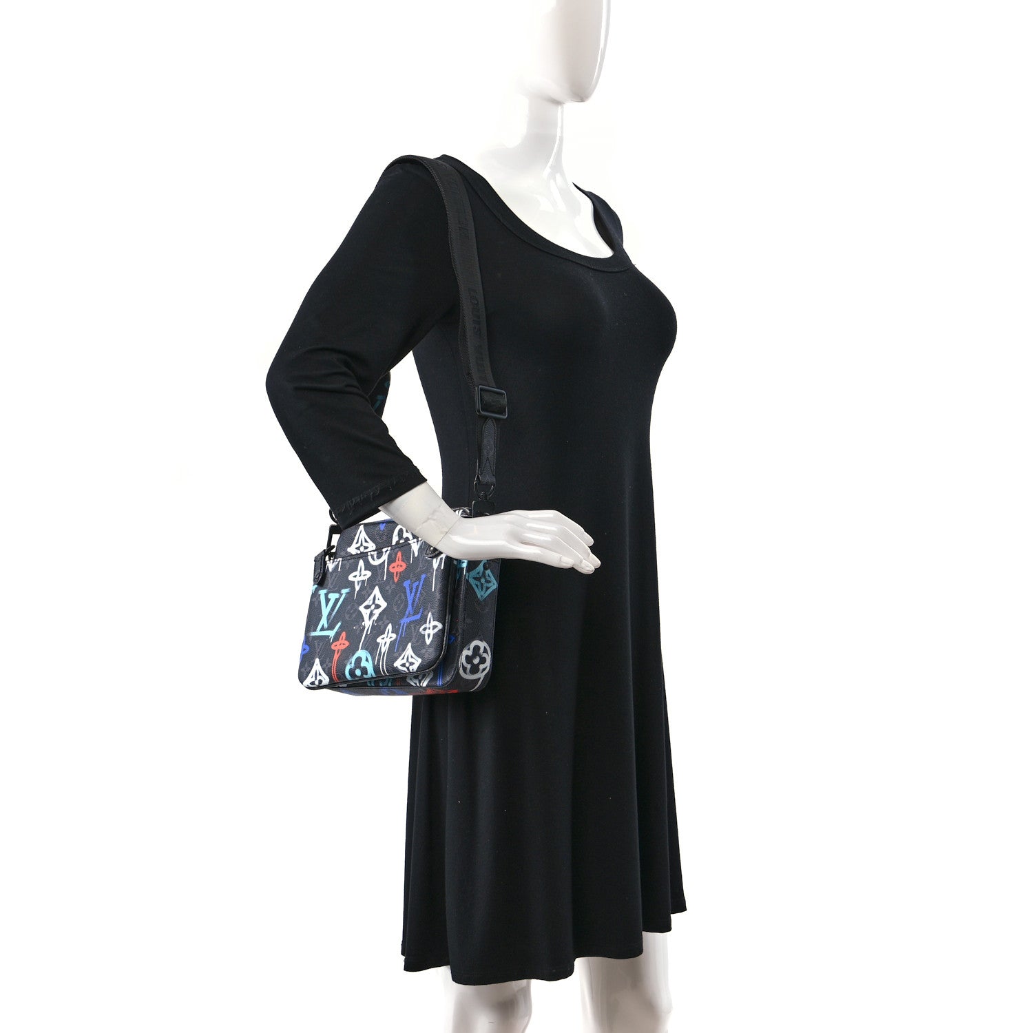Louis Vuitton Monogram Eclipse LV Graffiti Trio Messenger Multicolor 2 of 13