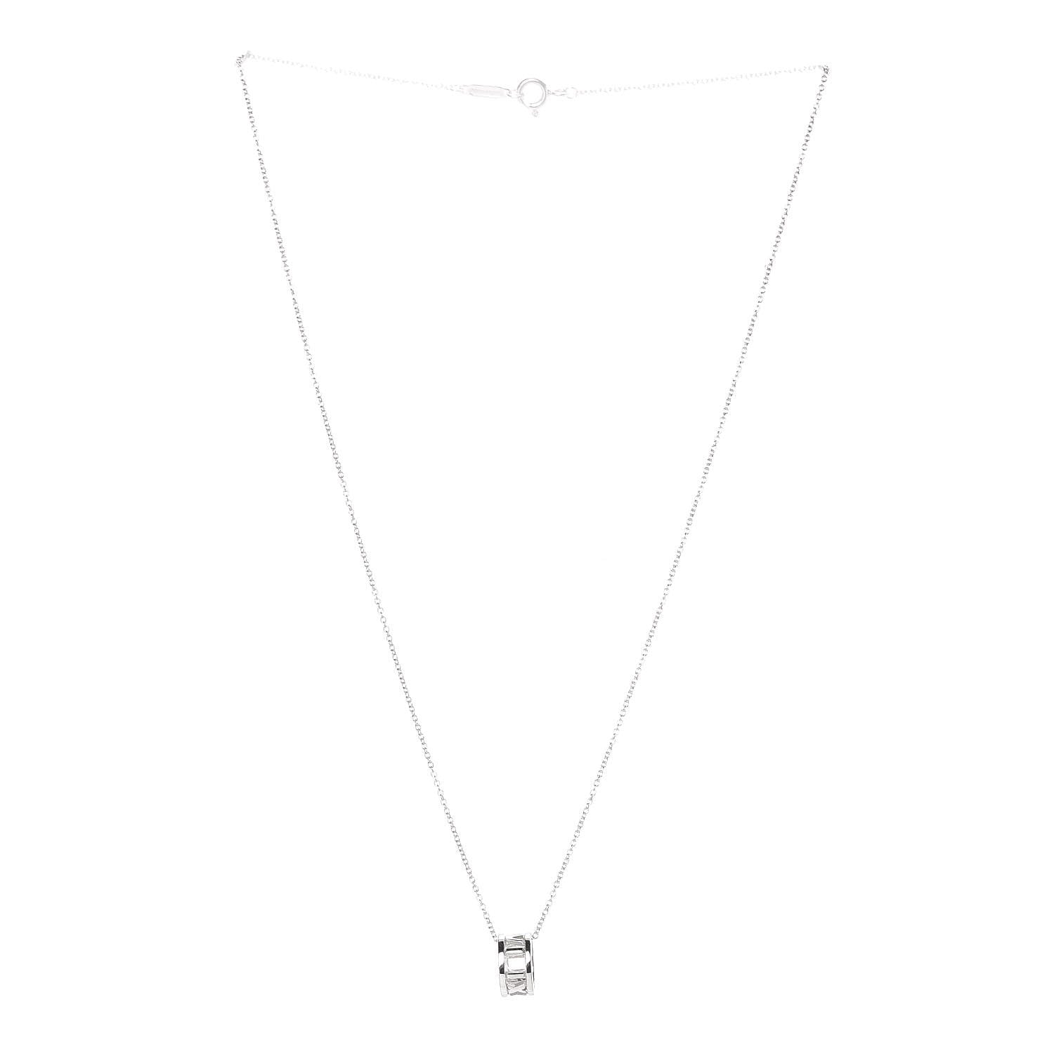Tiffany Sterling Silver Atlas Open Pendant Necklace 3 of 6