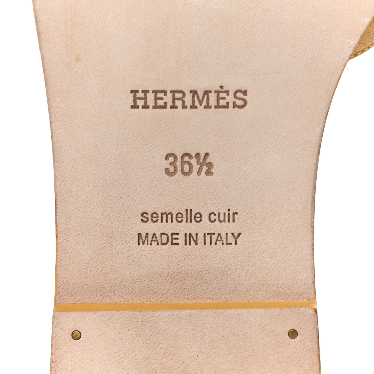 Hermes Calfskin Oran Sandals 36.5 Jaune Citron 6 of 10