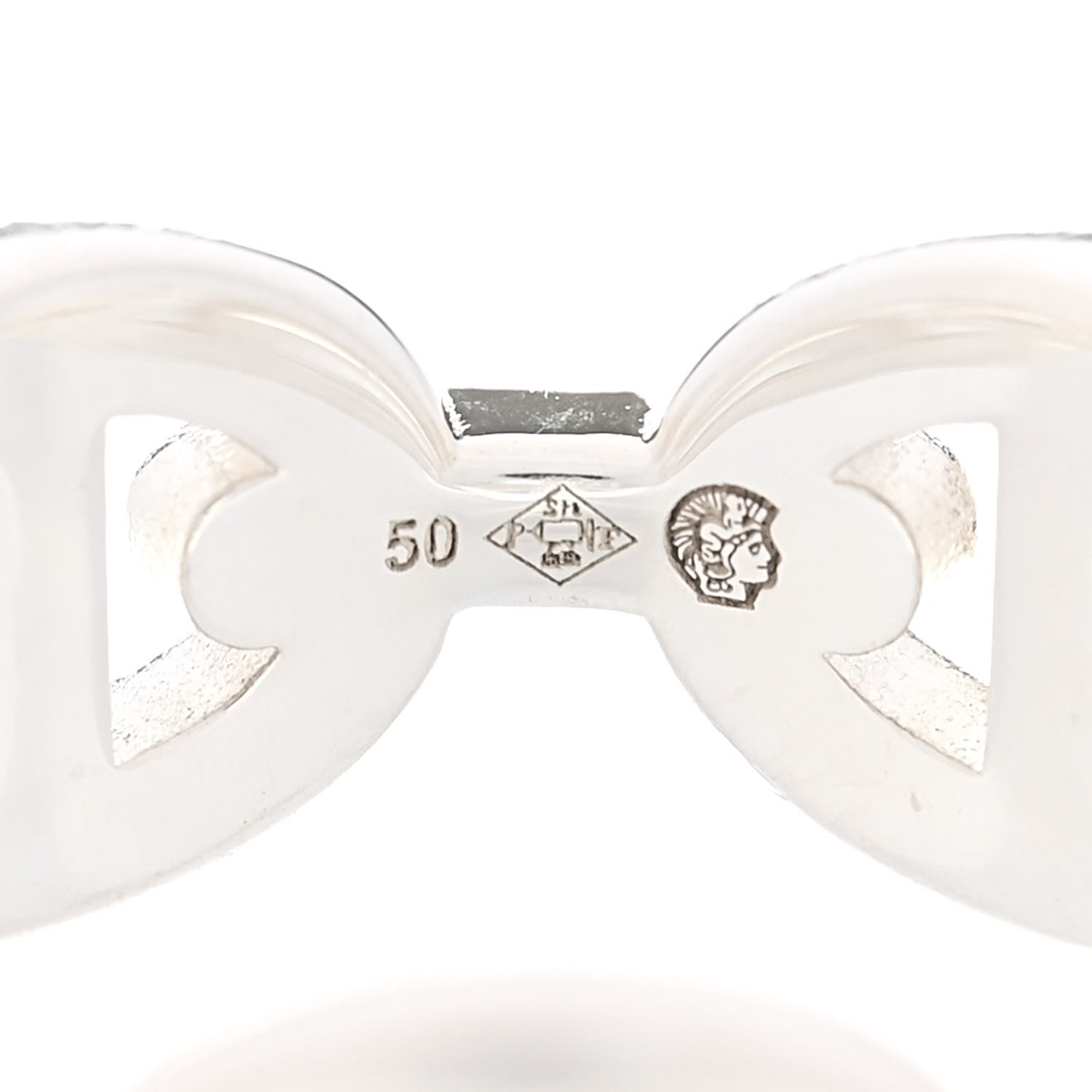 Hermes Sterling Silver PM Chaine d'Ancre Enchainee Band Ring 50 5.25 7 of 8